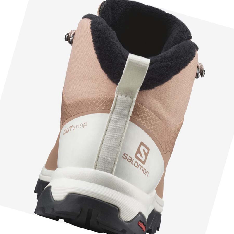 Bottes D'hiver Salomon OUTSNAP CLIMASALOMON™ WATERPROOF Femme Beige | AJYCUQL-31