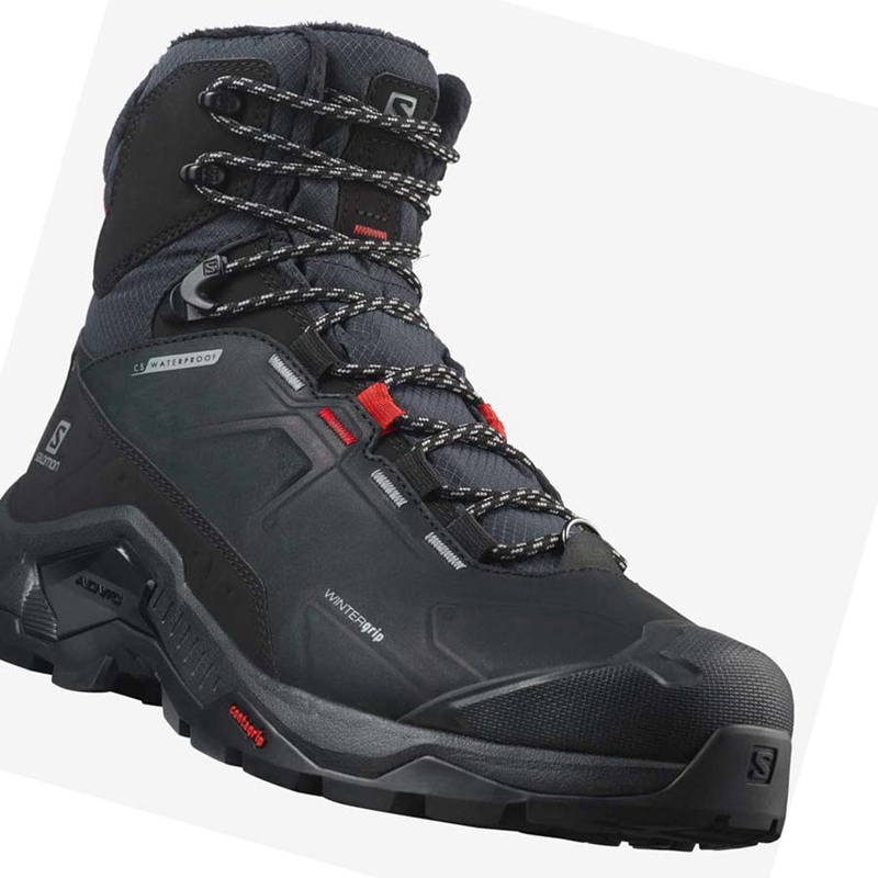 Bottes D'hiver Salomon QUEST WINTER THINSULATE™ CLIMASALOMON™ WATERPROOF Homme Noir | HBDNLZO-84