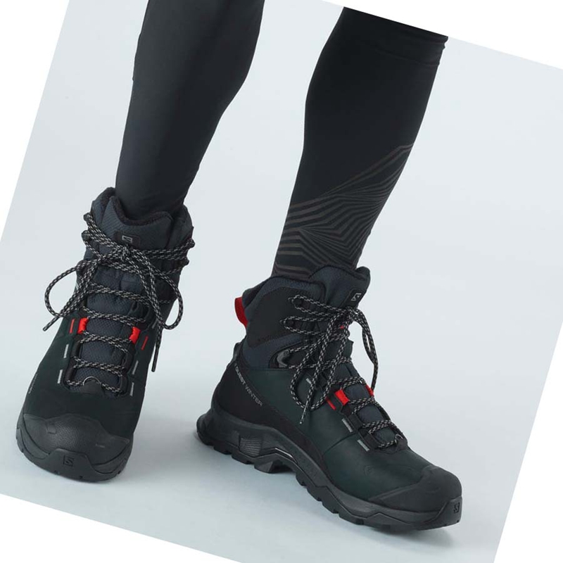 Bottes D'hiver Salomon QUEST WINTER THINSULATE™ CLIMASALOMON™ WATERPROOF Femme Noir | KGVWCMR-10