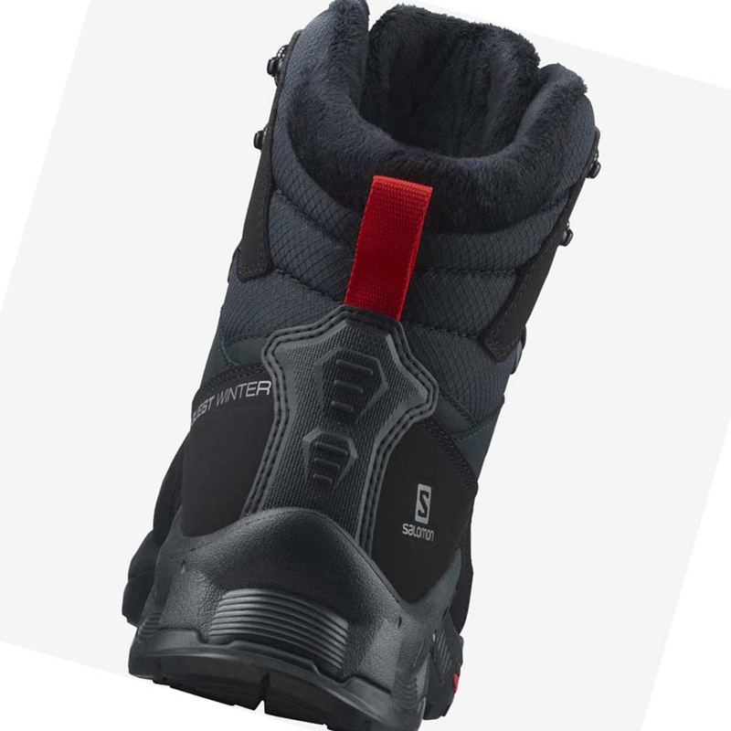 Bottes D'hiver Salomon QUEST WINTER THINSULATE™ CLIMASALOMON™ WATERPROOF Femme Noir | KGVWCMR-10