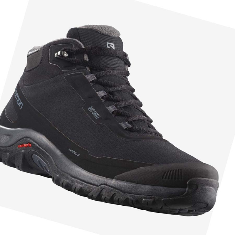 Bottes D'hiver Salomon SHELTER CLIMASALOMON™ WATERPROOF Homme Noir | ETWFZIC-86