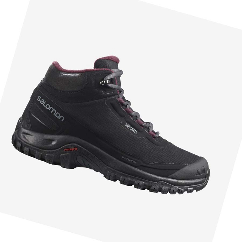 Bottes D\'hiver Salomon SHELTER CLIMASALOMON™ WATERPROOF Femme Noir | ZUNEYLC-31