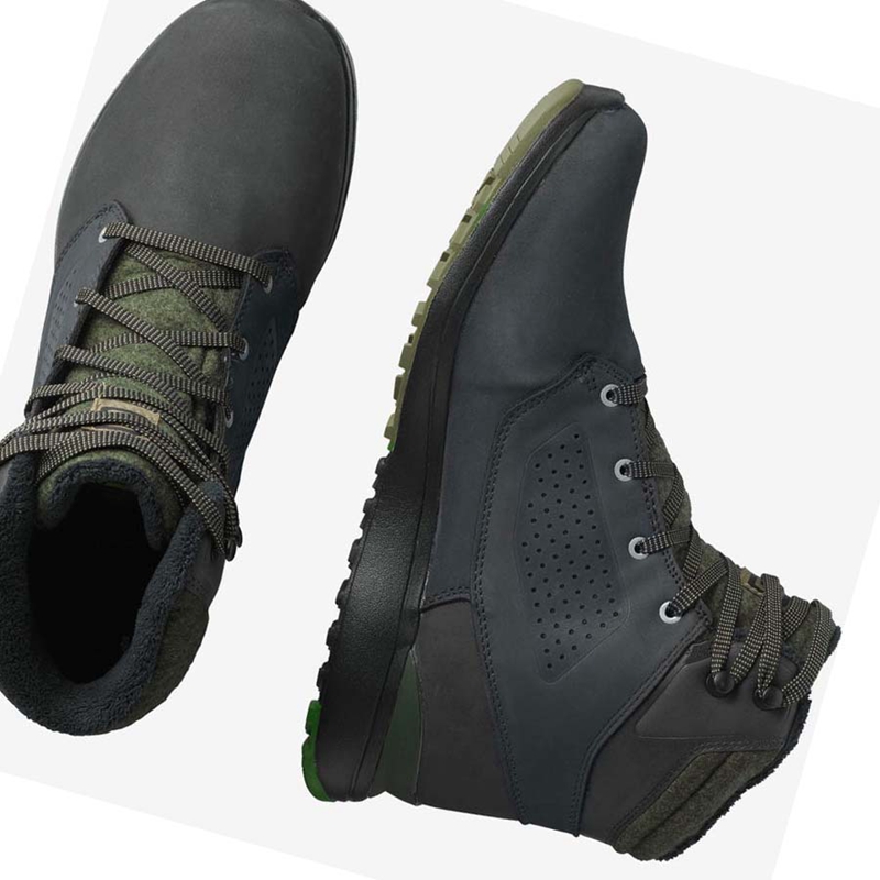 Bottes D'hiver Salomon UTILITY WINTER CLIMASALOMON™ WATERPROOF Homme Noir Vert | YKGVPQJ-84