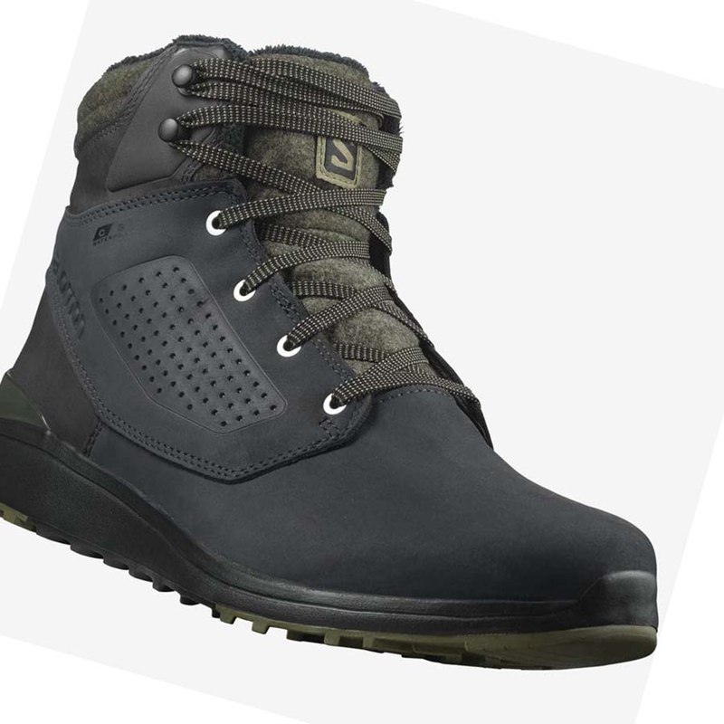 Bottes D'hiver Salomon UTILITY WINTER CLIMASALOMON™ WATERPROOF Homme Noir Vert | YKGVPQJ-84