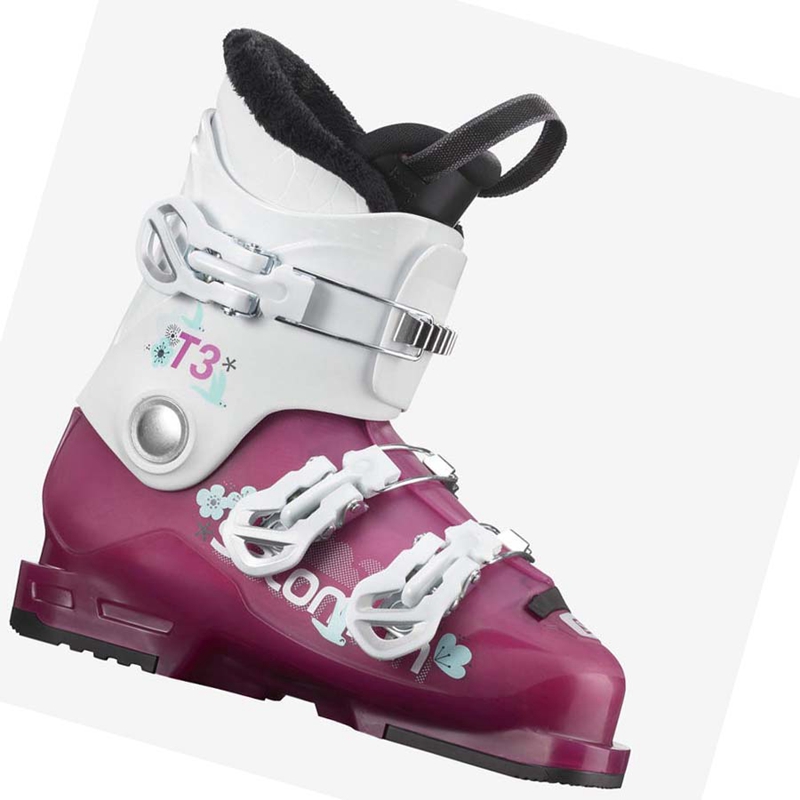 Bottes Ski Salomon T3 RT GIRLY Enfant Violette Blanche | WVOTFUI-57