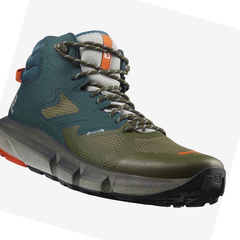 Chaussures Randonnée Salomon PREDICT HIKE MID GORE-TEX Homme Vert Foncé Vert Olive | PXRQGNW-14