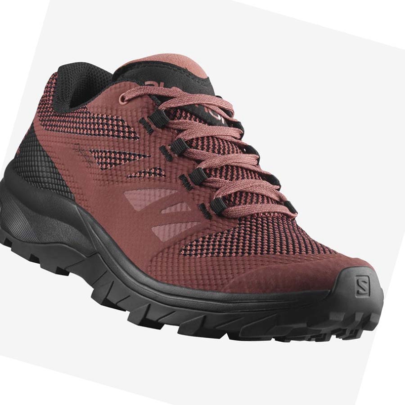 Chaussures Randonnée Salomon WoOUTLINE GORE-TEX Femme Rouge | PCASGIT-10