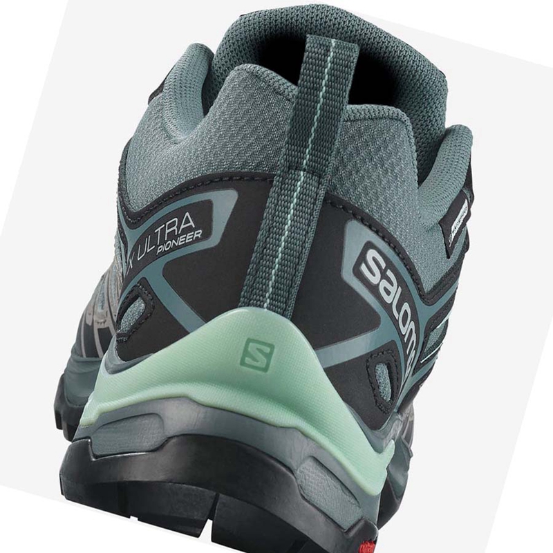 Chaussures Randonnée Salomon WoX ULTRA PIONEER CLIMASALOMON™ WATERPROOF Femme Vert | BUIOVJM-60