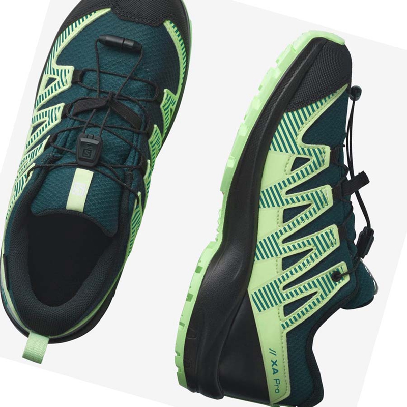 Chaussures Randonnée Salomon XA PRO V8 CLIMASALOMON™ WATERPROOF Enfant Vert | BCKWFZQ-91