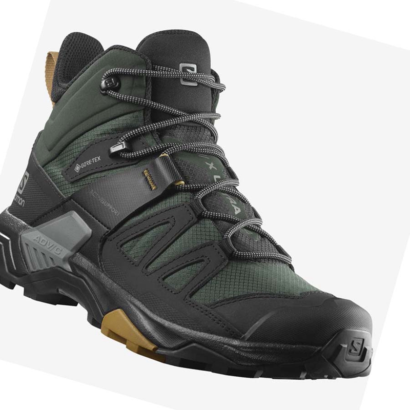 Chaussures Randonnée Salomon X ULTRA 4 MID GORE-TEX Homme Vert Noir | PXGYVQC-48