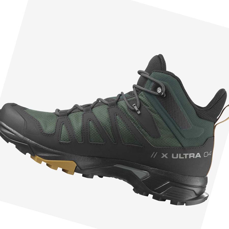 Chaussures Randonnée Salomon X ULTRA 4 MID GORE-TEX Homme Vert Noir | PXGYVQC-48