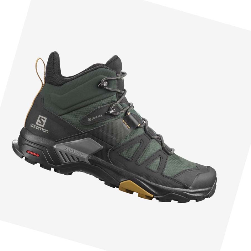 Chaussures Randonnée Salomon X ULTRA 4 MID GORE-TEX Homme Vert Noir | PXGYVQC-48