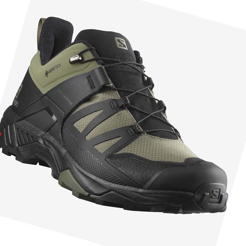 Chaussures Randonnée Salomon X ULTRA 4 WIDE GORE-TEX Homme Vert Olive Noir | YKTHBDN-93