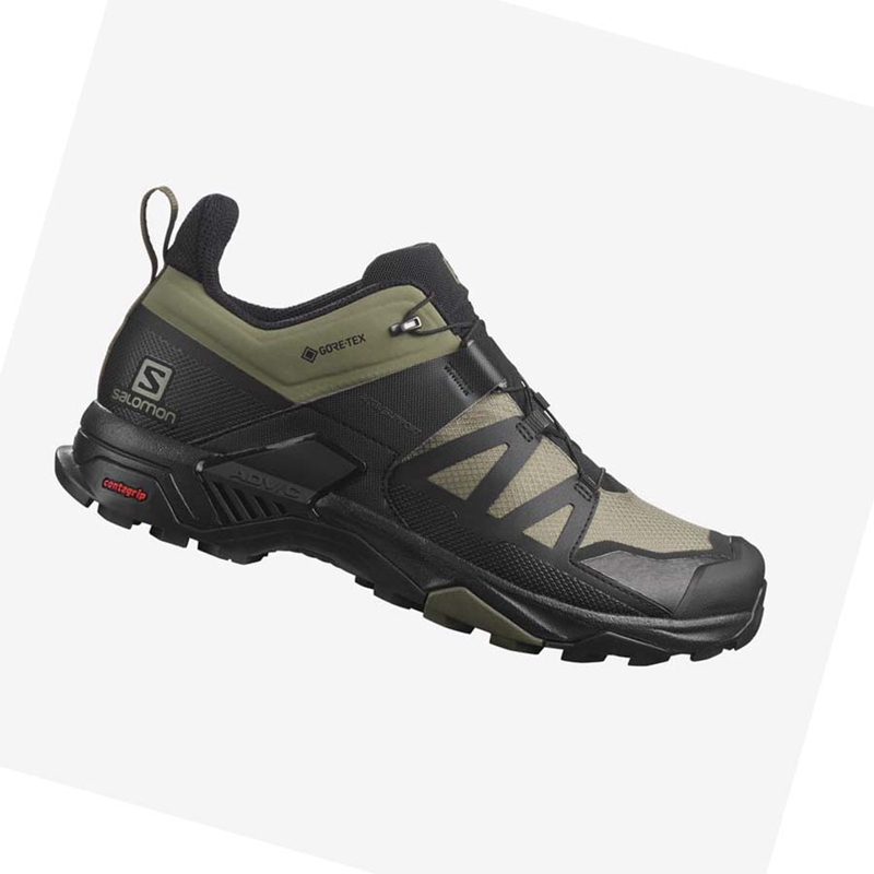 Chaussures Randonnée Salomon X ULTRA 4 WIDE GORE-TEX Homme Vert Olive Noir | YKTHBDN-93