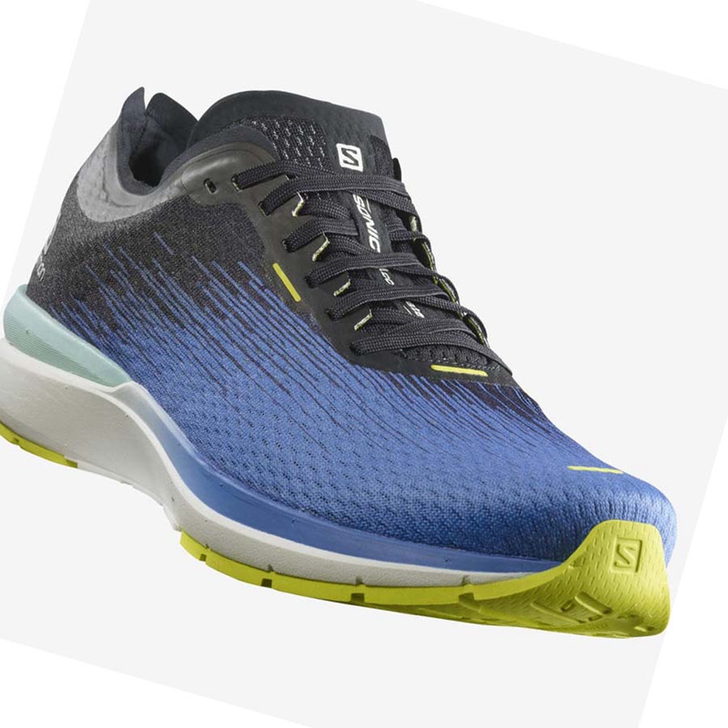 Chaussures Running Salomon SONIC 4 Accelerate Homme Bleu Blanche | BHDCKWS-67