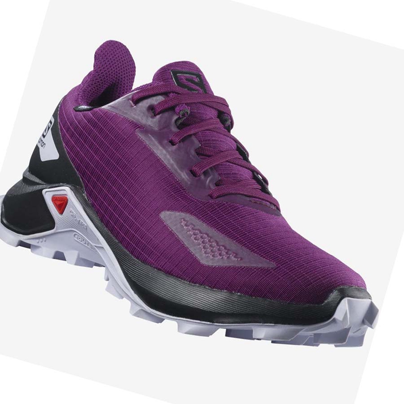 Chaussures Trail Running Salomon ALPHACROSS BLAST CLIMASALOMON™ WATERPROOF Enfant Violette | UVNWFQR-12