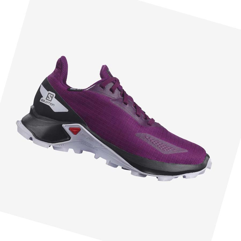 Chaussures Trail Running Salomon ALPHACROSS BLAST CLIMASALOMON™ WATERPROOF Enfant Violette | UVNWFQR-12