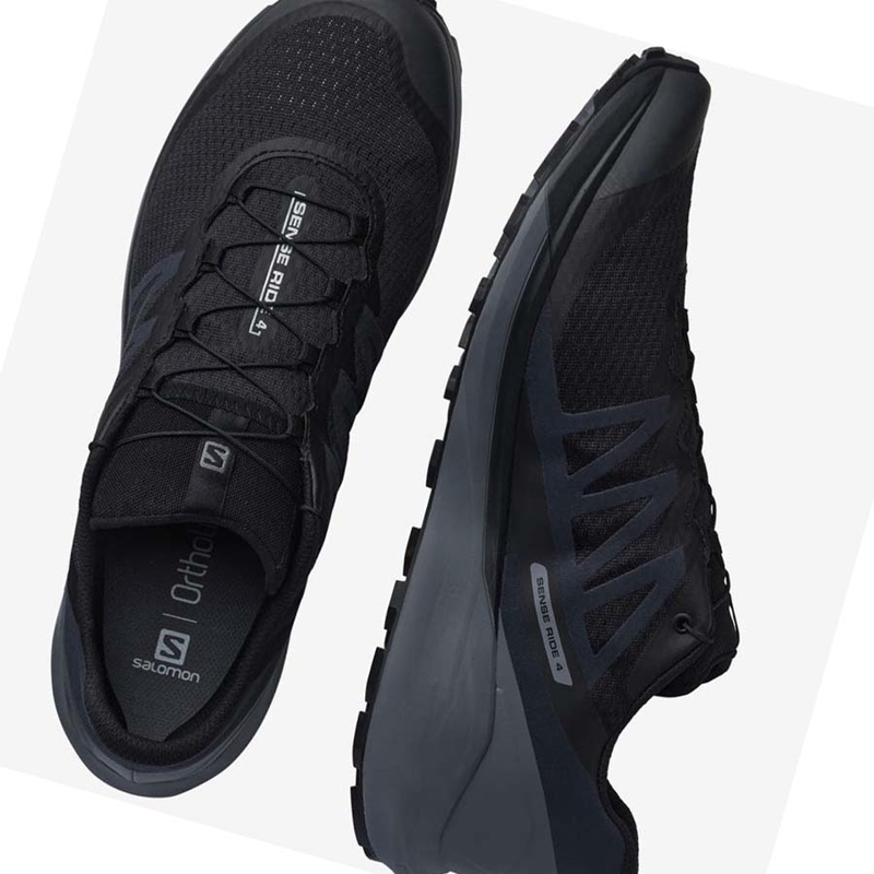 Chaussures Trail Running Salomon SENSE RIDE 4 Homme Noir Grise | CHYAOKG-45