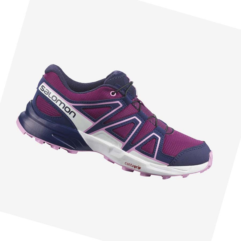 Chaussures Trail Running Salomon SPEEDCROSS Enfant Violette Bleu | VSDAKZM-42