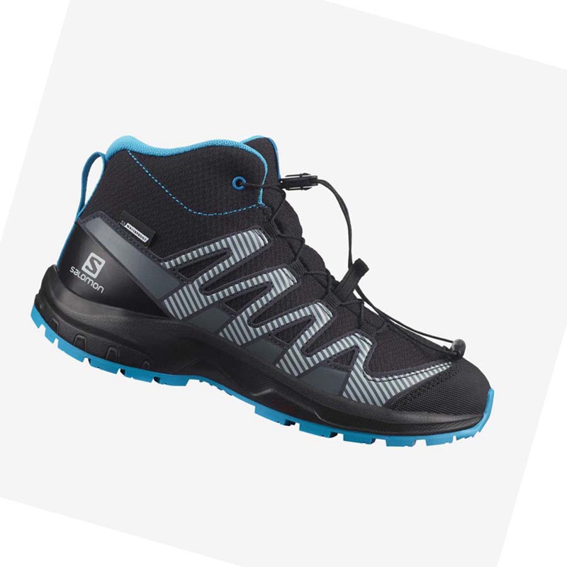 Chaussures Trail Running Salomon XA PRO V8 MID CLIMASALOMON™ WATERPROOF Enfant Noir | OKZIAYP-92