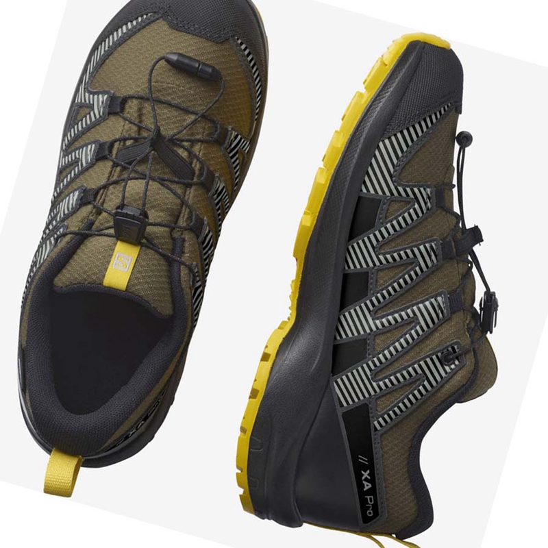 Chaussures Trail Running Salomon XA PRO V8 CLIMASALOMON™ WATERPROOF Enfant Vert Olive | PEXNWZY-62