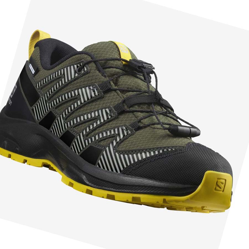 Chaussures Trail Running Salomon XA PRO V8 CLIMASALOMON™ WATERPROOF Enfant Vert Olive | PEXNWZY-62