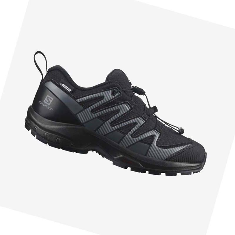 Chaussures Trail Running Salomon XA PRO V8 CLIMASALOMON™ WATERPROOF Enfant Noir | YZNABFM-10