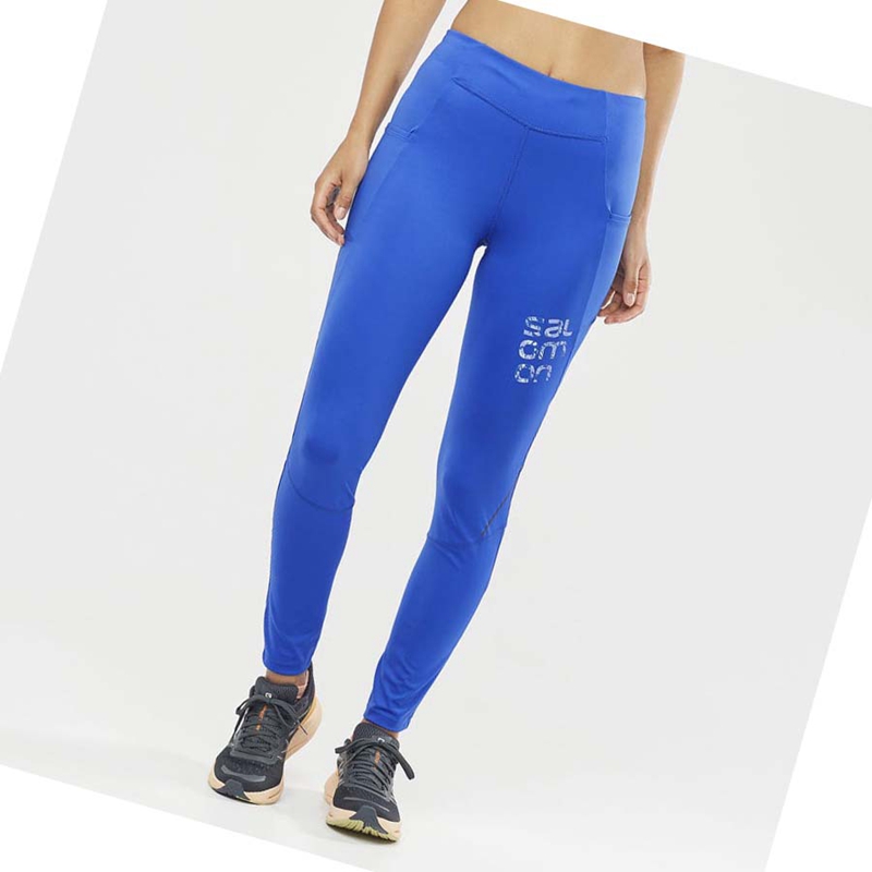 Pantalon Salomon CROSS RUN 28'' Femme Bleu | FTBRUHO-95