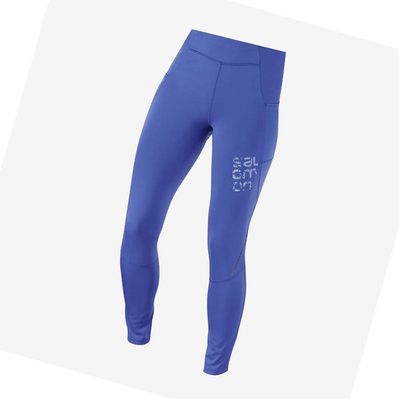 Pantalon Salomon CROSS RUN 28\'\' Femme Bleu | FTBRUHO-95