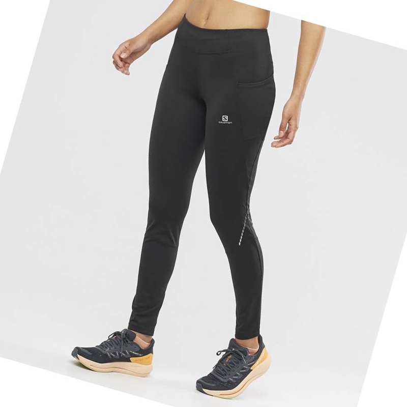 Pantalon Salomon CROSS RUN 28'' Femme Noir | KQRSUFP-45