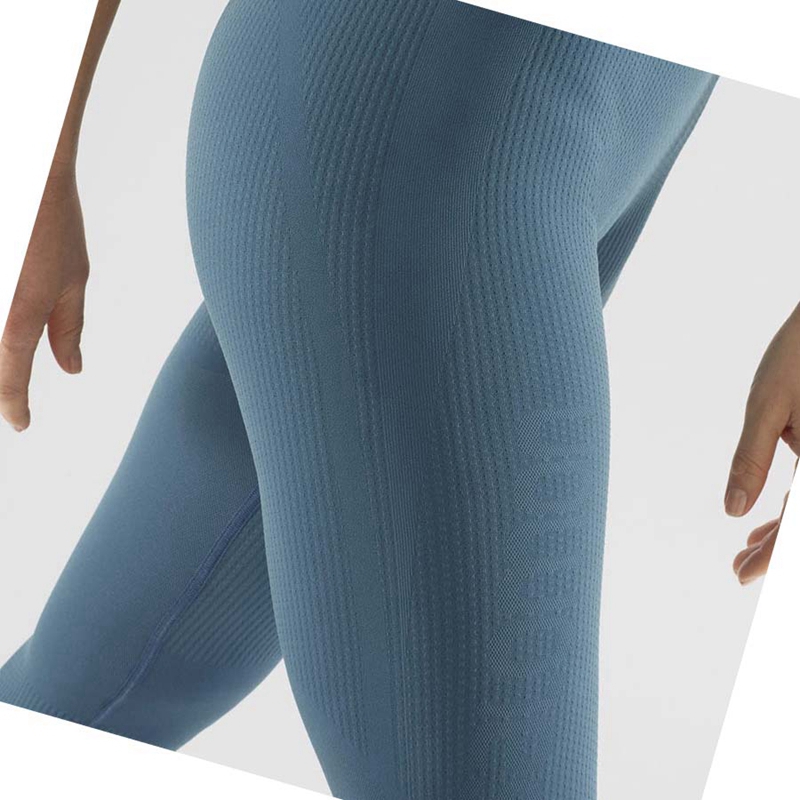 Pantalon Salomon ESSENTIAL SEAMLESS Femme Bleu | HBZJNDM-53