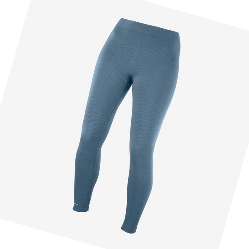 Pantalon Salomon ESSENTIAL SEAMLESS Femme Bleu | HBZJNDM-53