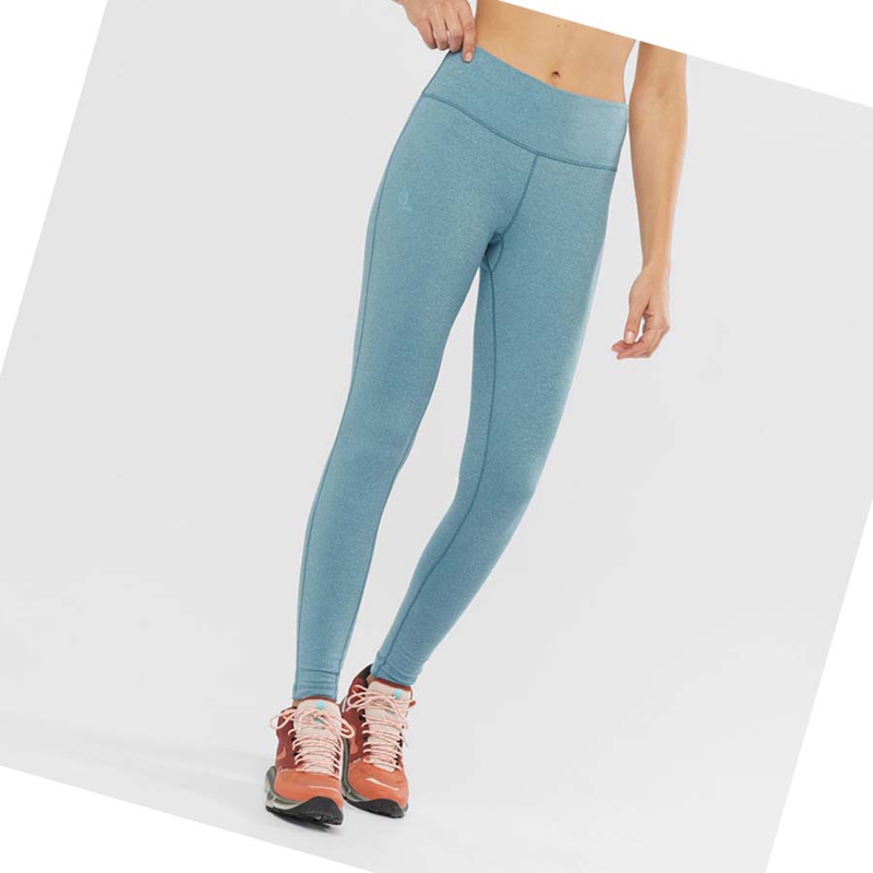 Pantalon Salomon ESSENTIAL WARM Femme Bleu | TJVGWUF-02