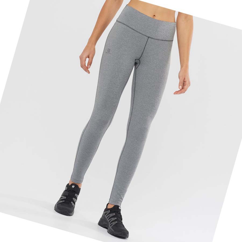 Pantalon Salomon ESSENTIAL WARM Femme Grise | EOIWXAZ-95