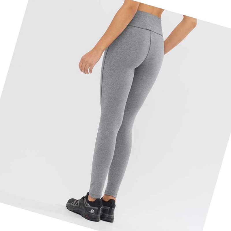 Pantalon Salomon ESSENTIAL WARM Femme Grise | EOIWXAZ-95