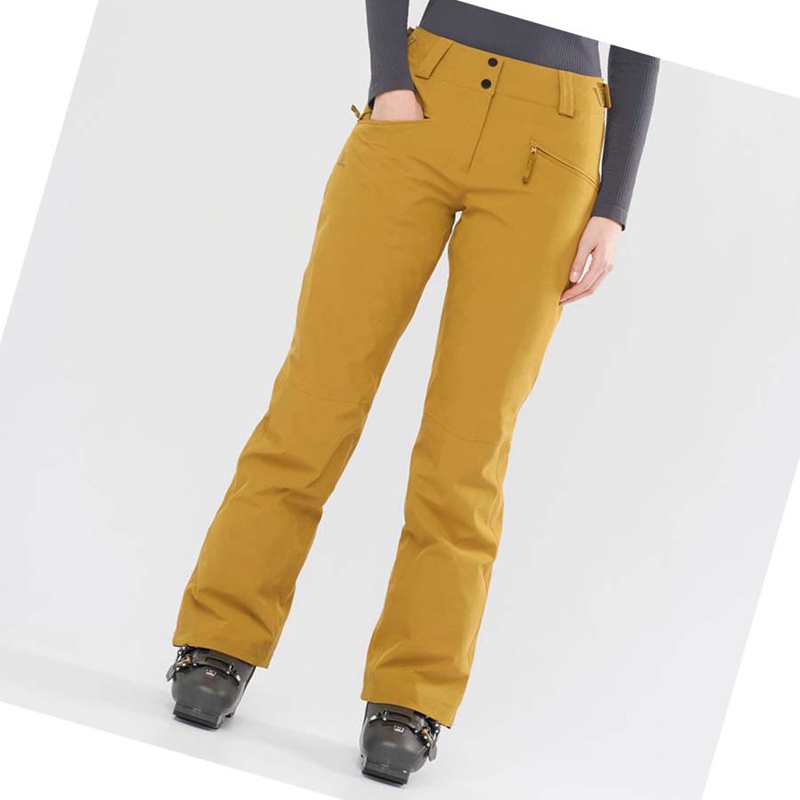 Pantalons De Ski Salomon EDGE Femme Jaune | HGRYNLB-50