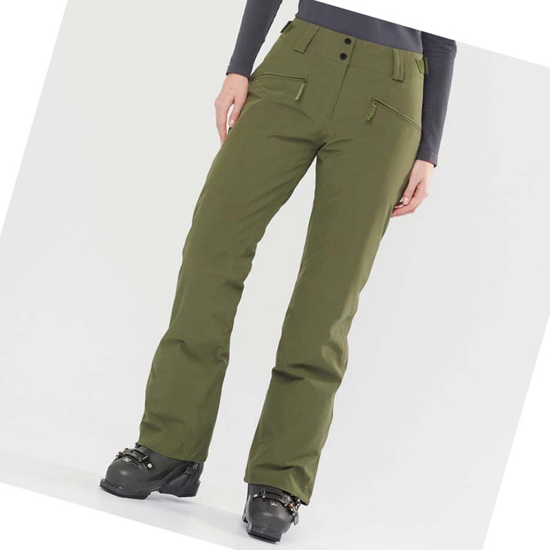 Pantalons De Ski Salomon EDGE Femme Vert Olive | ERTJCAK-69