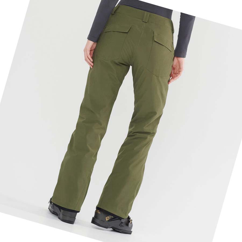 Pantalons De Ski Salomon EDGE Femme Vert Olive | ERTJCAK-69