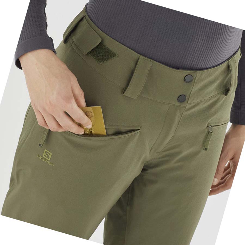 Pantalons De Ski Salomon EDGE Femme Vert Olive | ERTJCAK-69