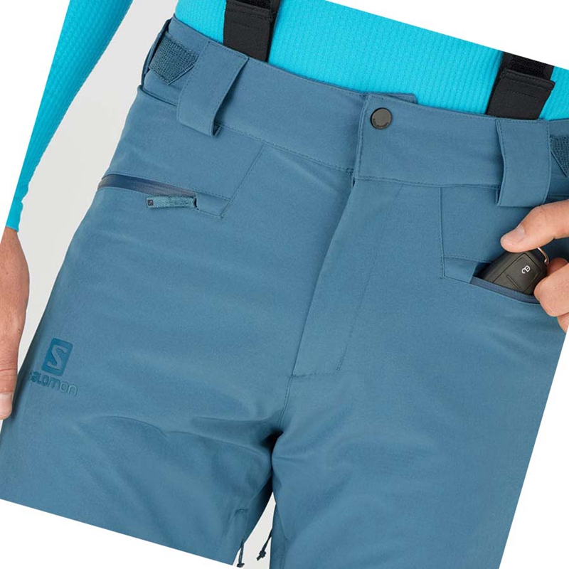 Pantalons De Ski Salomon EDGE Homme Bleu | AWNSHXR-82