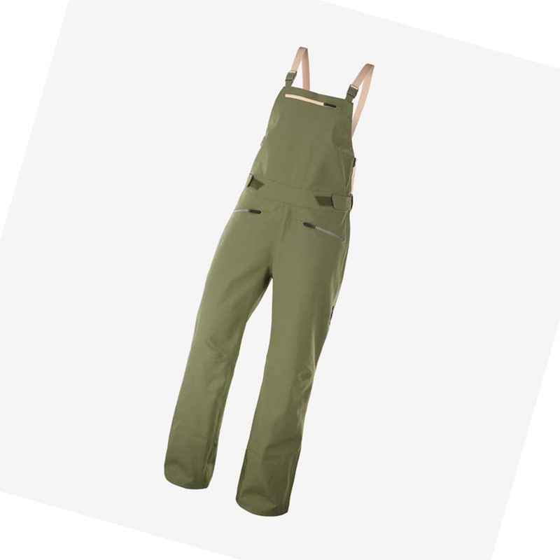 Pantalons De Ski Salomon STANCE 3L BIB Femme Vert Olive | LKXOFWI-92