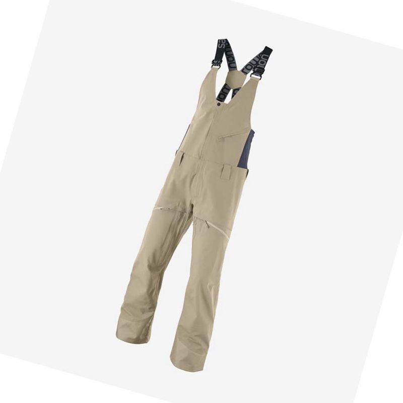 Pantalons De Ski Salomon STANCE 3L BIB Homme Beige | BZSFNQW-13