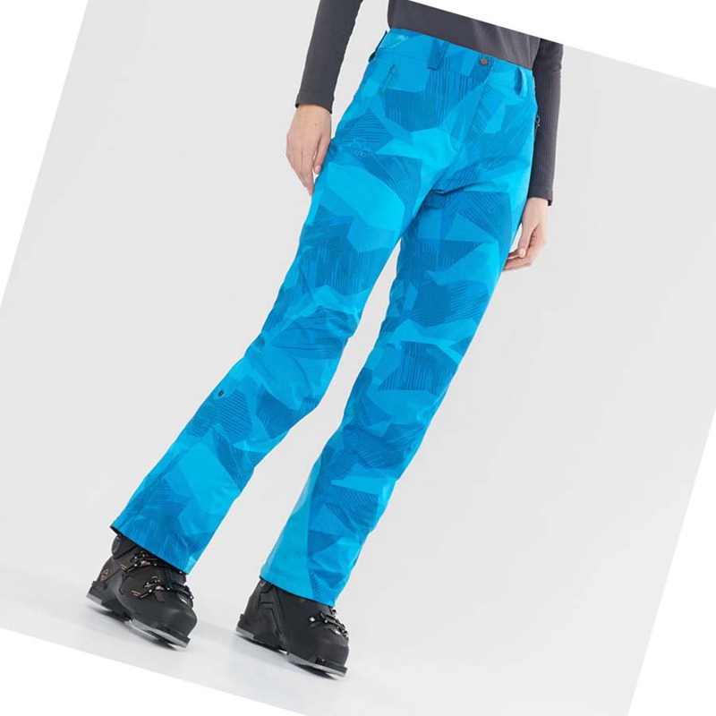 Pantalons De Ski Salomon THE BRILLIANT Femme Bleu Noir | FTWYRAG-70