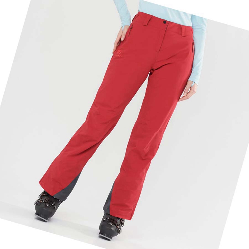 Pantalons De Ski Salomon THE BRILLIANT Femme Rouge | GPYXJOU-60