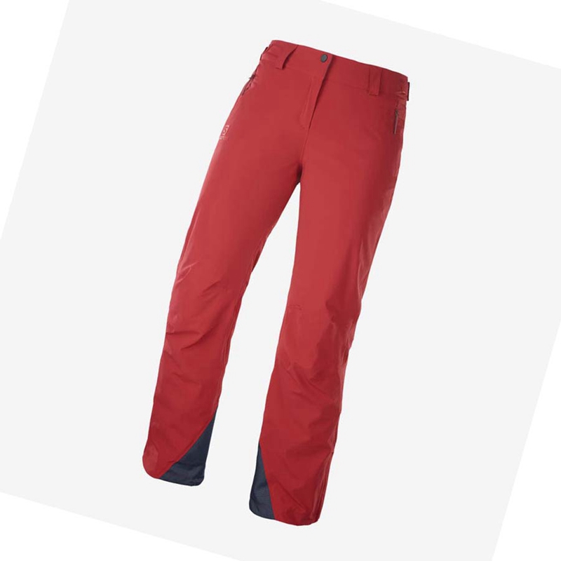 Pantalons De Ski Salomon THE BRILLIANT Femme Rouge | GPYXJOU-60