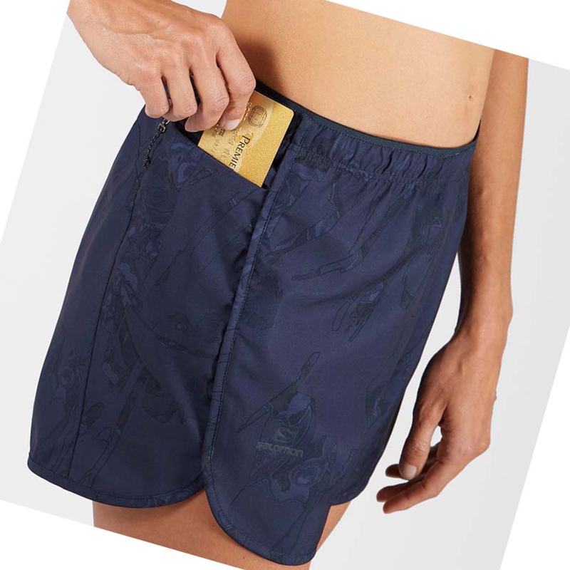 Shorts Salomon AGILE Femme Bleu Marine | SZABYPF-85