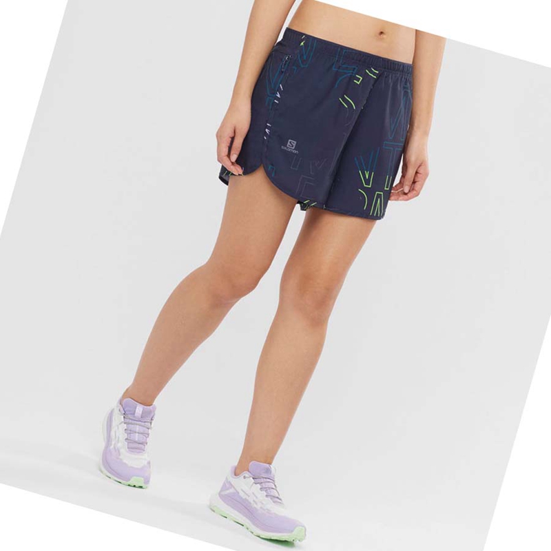 Shorts Salomon AGILE Femme Bleu | XWLSATI-54