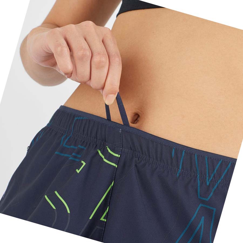 Shorts Salomon AGILE Femme Bleu | XWLSATI-54