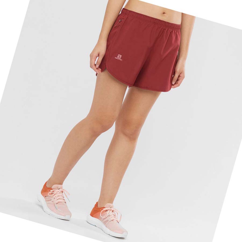 Shorts Salomon AGILE Femme Rouge | OBLVNFE-93