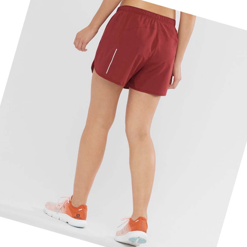 Shorts Salomon AGILE Femme Rouge | OBLVNFE-93